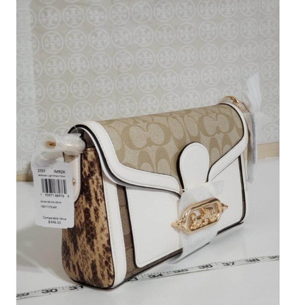 Coach JADE SHOULDER BAG IN BLOCKED SIGNATURE - Picture 6 of 10